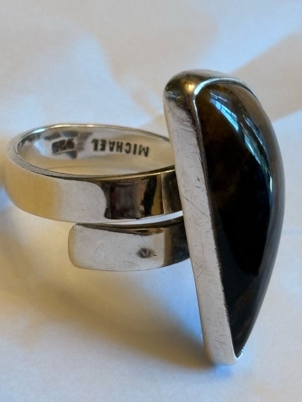 Vintage Signed MICHAEL 925 Sterling Silver Chunky Statement Ring
